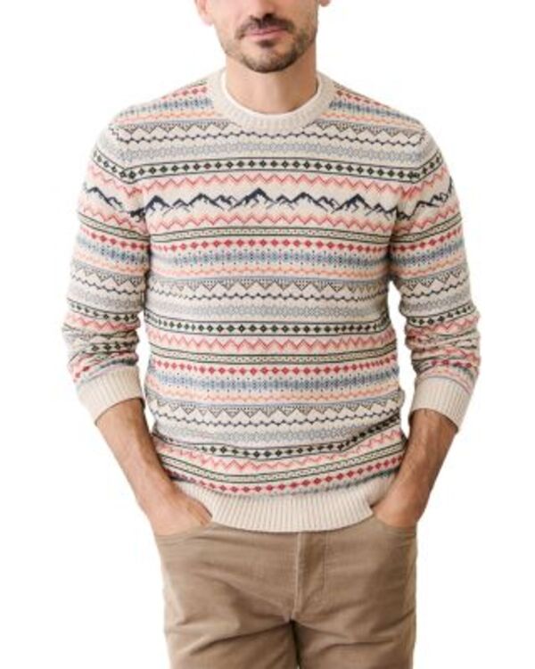 米国海兵隊員 度合い メンズ アウター 編み物・スウェーター 労働者の一団のど首 Marine Layer California Fair Isle Crewneck Sweater Oatmeal オートミール