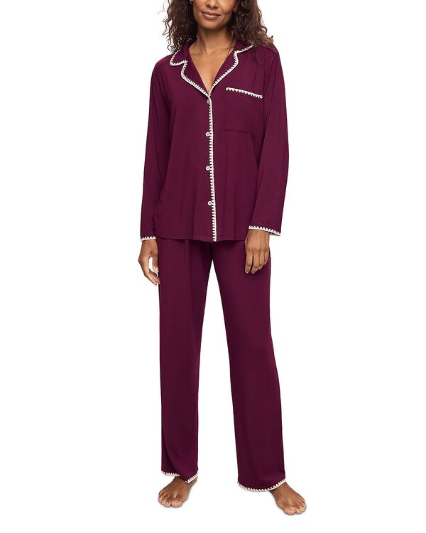 エバージェイ レディース アンダーウェア ナイトウェア Eberjey Frida Long Pajama Set Plum/Ivory アイボリー 29,770円