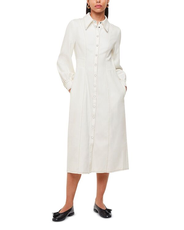 ホイッスルズ レディース トップス ワンピース ミディ デニム Whistles Harlowe Denimidi Dress Ivory アイボリー