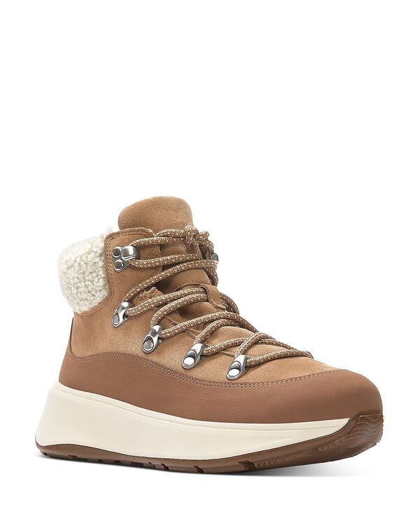 フィットフロップ レディース シューズ ブーツ・レインブーツ FitFlop Women's F-MODE Teddy Collar Boots Desertan タン