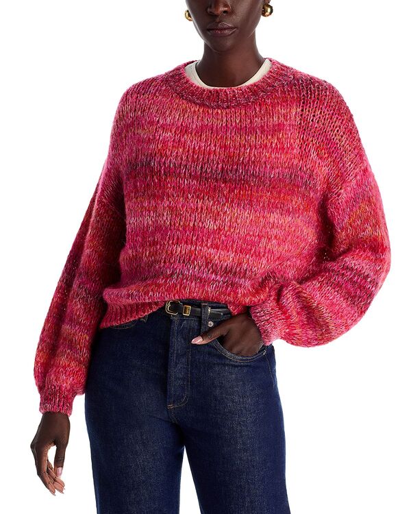 ラフェマラブテ レディース アウター ニット・セーター クルーネック La Fe Maraboute Marled Crewneck Sweater Fushia