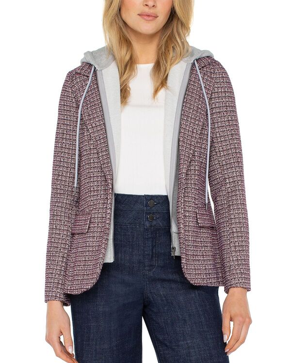 リヴァプール ロサンゼルス レディース アウター ジャケット・ブルゾン ブレザー Liverpoolos Angeles Layered Look Boyfriend Blazer Wine Multi ワイン