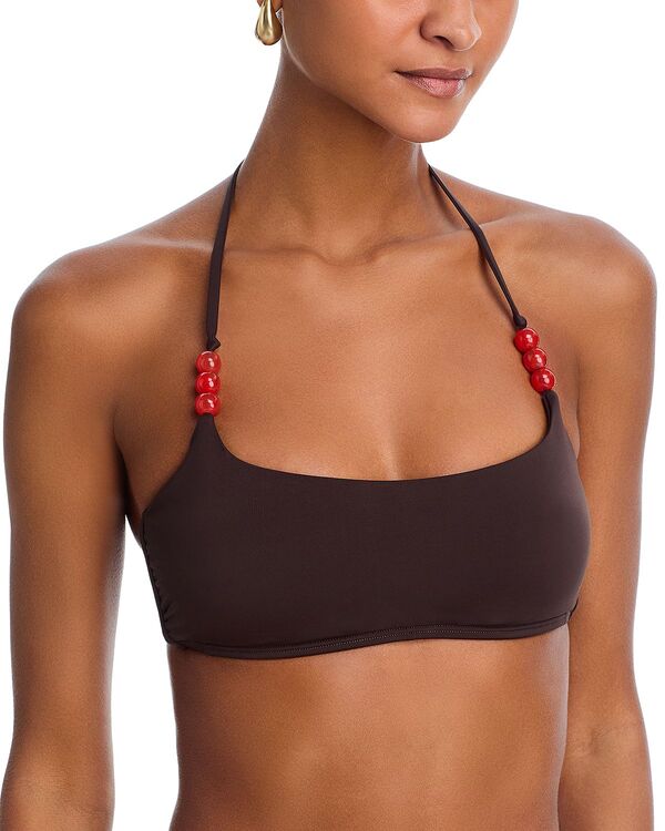 スタウド レディース 水着 トップのみ STAUD Laird Bikini Top Dark Chocolate/Flame チョコレート