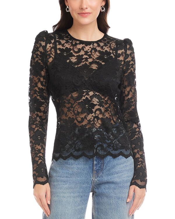 フィフティーントゥエンティ レディース トップス シャツ レース Fifteen Twenty Maylani Lace Top Black ブラック|ReVida 店