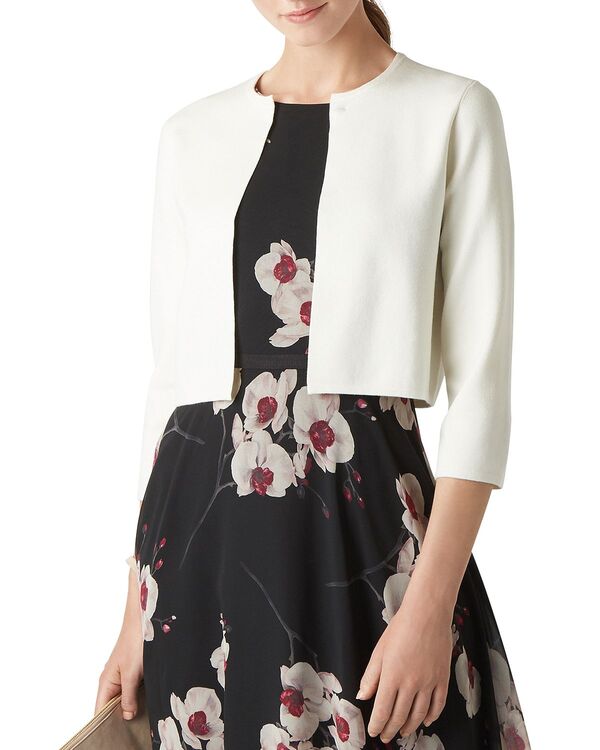 ホッブスロンドン レディース アウター ニット・セーター カーディガン クロップド HOBBS LONDON Ella Cropped Cardigan Ivory アイボリー