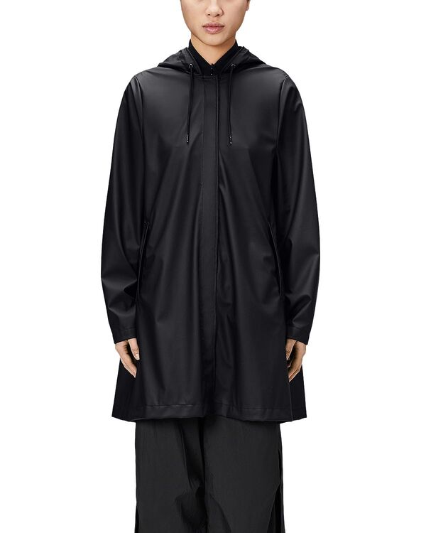 レインズ レディース アウター 上衣・上衣 A 伝達ルート Rains Hooded A-Line Rain Jacket Black 黒いこと