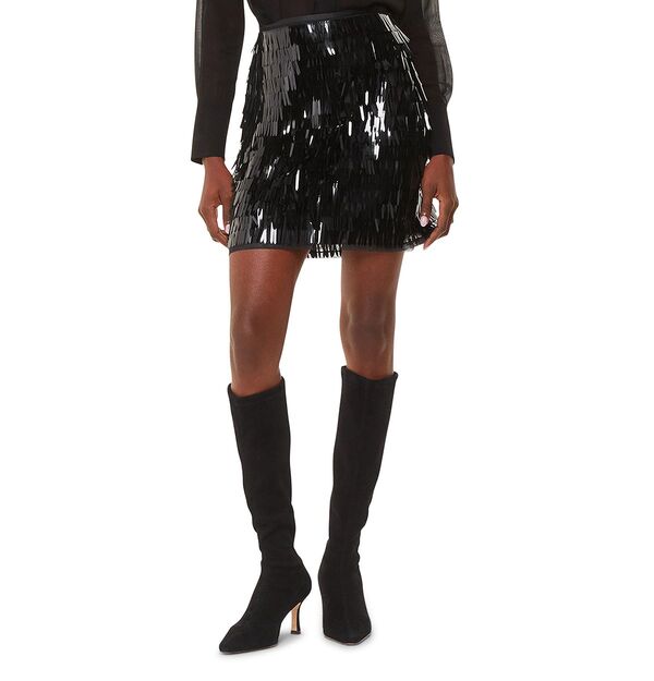 ホイッスルズ レディース ボトムスカート ミニ スパンコール Whistlesword Sequin Mini Skirt Black ブラック