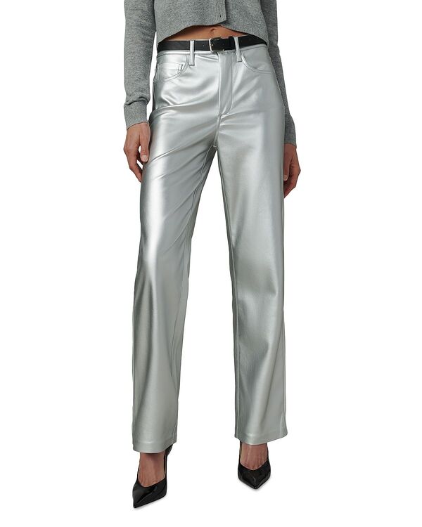 ジョーズジーンズ レディース ボトムス デニムパンツ レザー フェイクレザー Joe's Jeans The Margot Faux Leather Straight Jeans in Plated Silver シルバー|ReVida 店