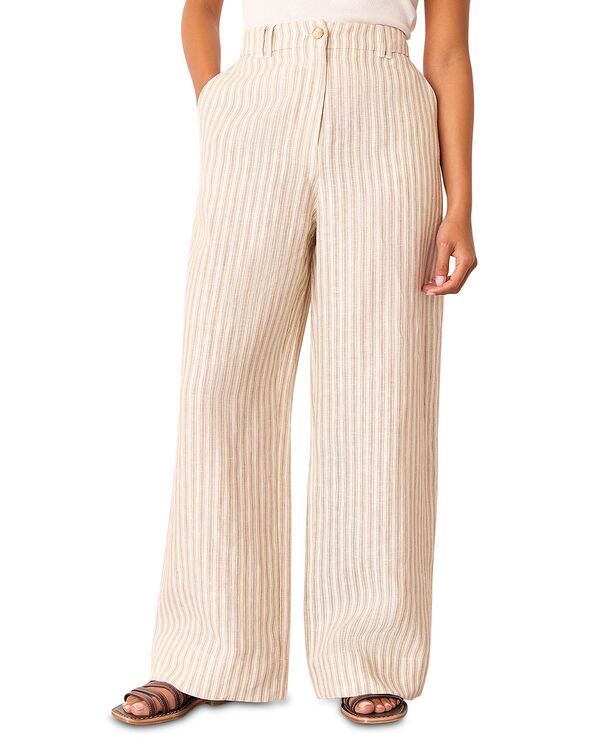 ホイッスルズ レディース ボトムス カジュアルパンツ プチ リネン Whistles Petite Linen Stripe Trousers Neutral ストライプ｜ReVida 店