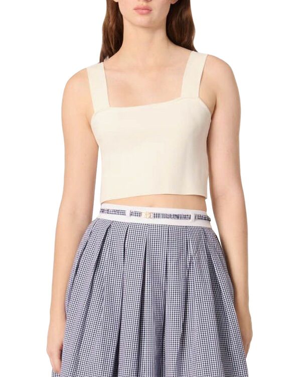 マージュ レディース トップス シャツ ニット Maje Knit Crop Top Ecru エクリュ|ReVida 店