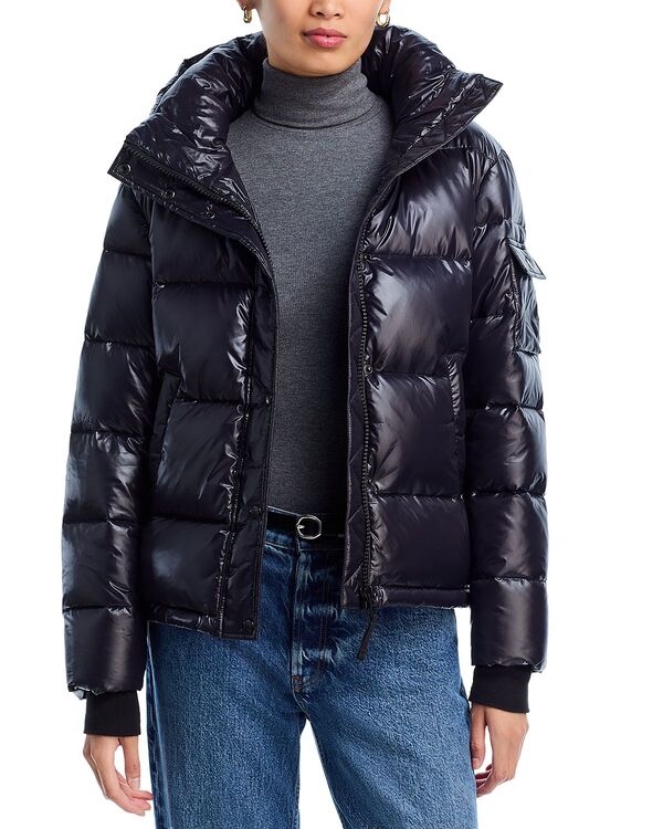 アクア レディース アウター ジャケット・ブルゾン AQUA Gloss Puffer Jacket withood - Exclusive Jet