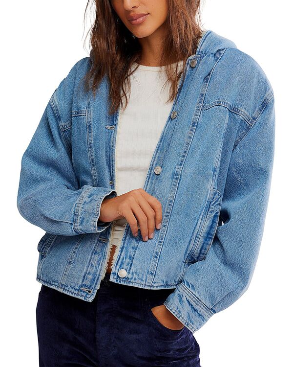 フリーピープル レディース アウター ジャケット・ブルゾン デニム Free People Asher Cozy Denim Jacket Snowdrift デニム