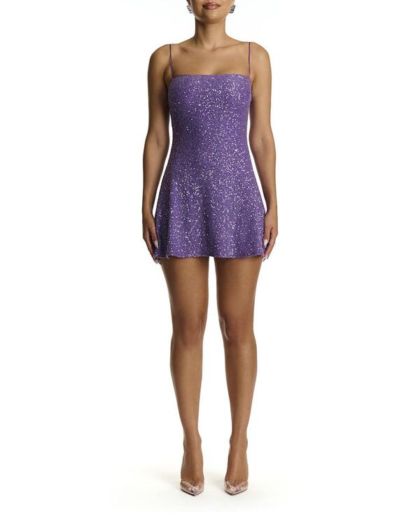 ネイキッドワードローブ レディース トップス ワンピース ミニ Naked Wardrobe Crystal Mini Dress Violet バイオレット