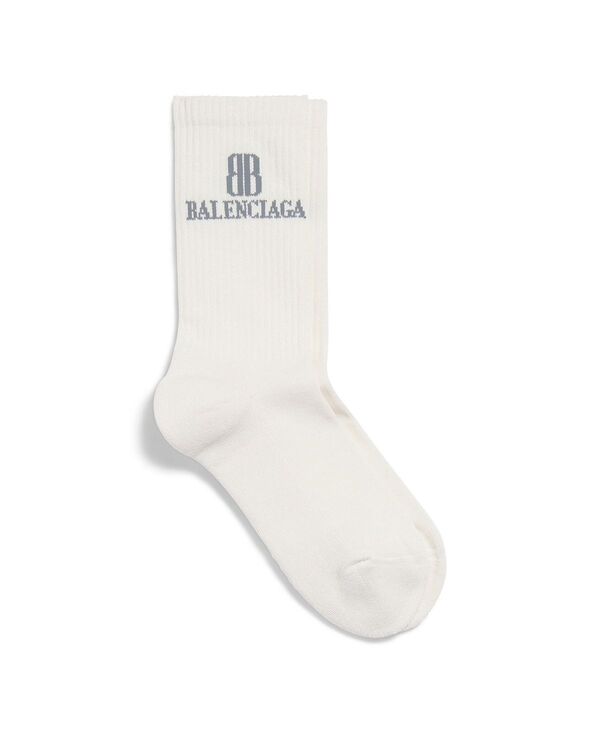 バレンシアガ レディース アンダー御召しもの ソックス Balenciaga Nano Bb Socks Dirty White/Black 白いこと