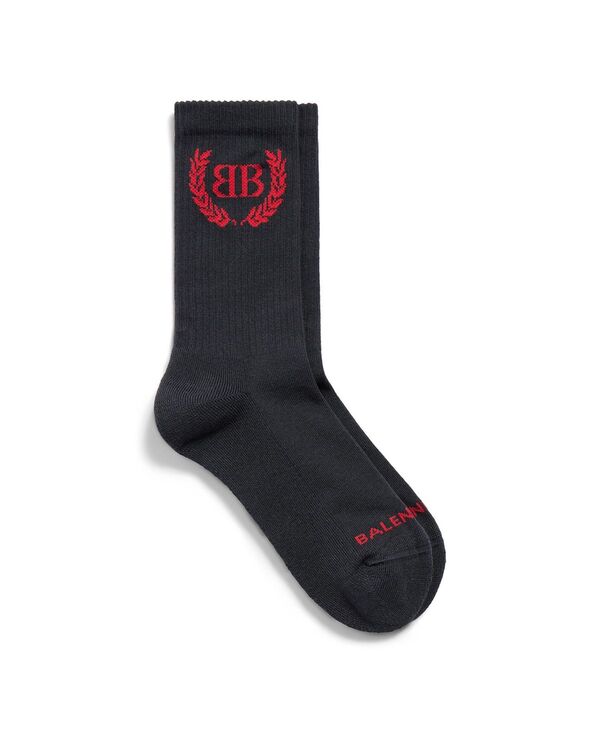 バレンシアガ レディース アンダー御召しもの ソックス Balenciaga Laurel Classic Socks Faded Black 黒いこと