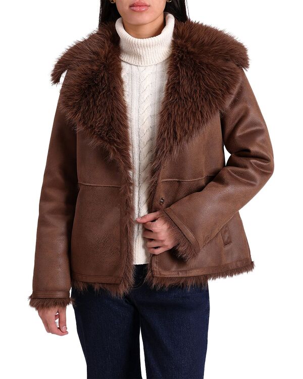 バガテル レディース アウター 上衣・上衣 スエードクロス Bagatelle Faux Suede \u0026 Shearling Jacket JAVA