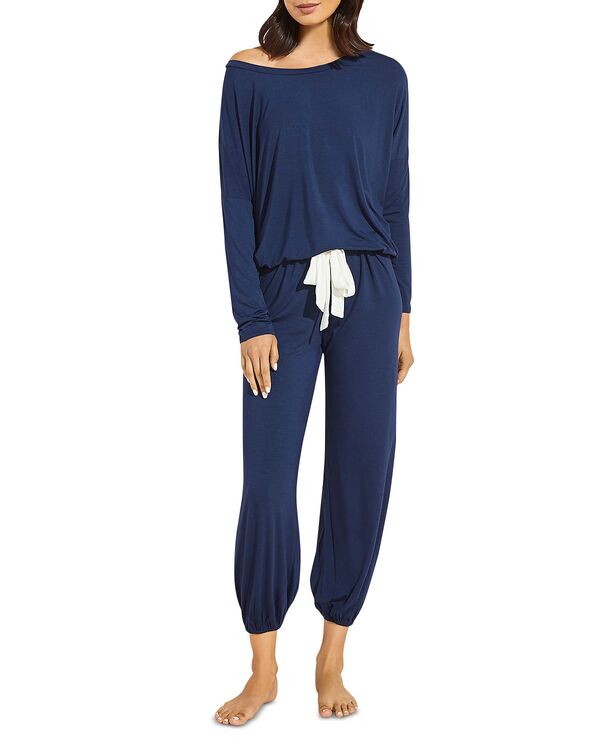 エバージェイ レディース アンダーウェア ナイトウェア Eberjey Gisele Slouchy Pajama Set Navy/Ivory アイボリー|ReVida 店
