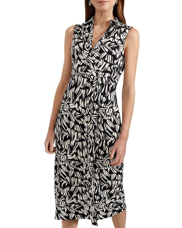 ホッブスロンドン レディース トップス ワンピース プリント ノースリーブ HOBBS LONDON Clarissa Printed Sleeveless Dress Black Cream クリーム
