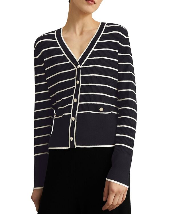 ホッブス英国の首都 レディース アウター ジレー HOBBS LONDON Limited Belmont Cardigan Black Cream 皮膚軟化剤