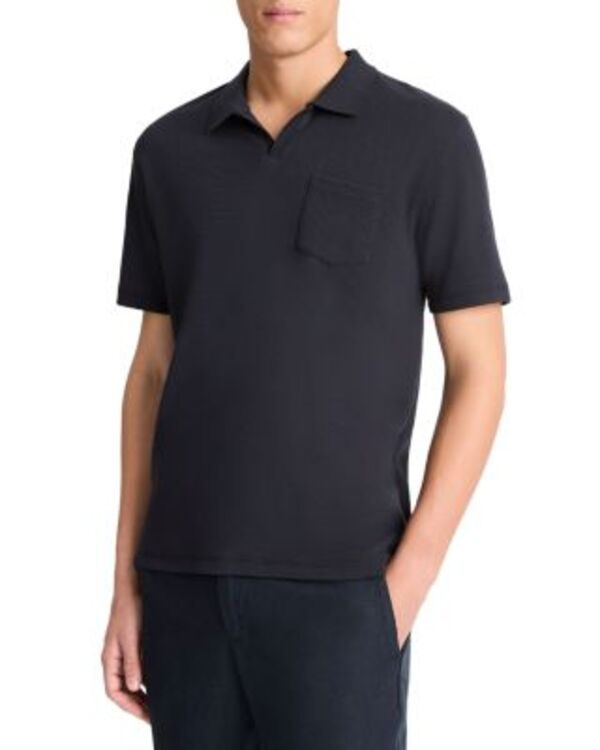 ヴィンス メンズ トップス ポロシャツ メッシュ ニット Vince Mesh Knit Johnny Collar Polo Shirt Coastal｜ReVida 店