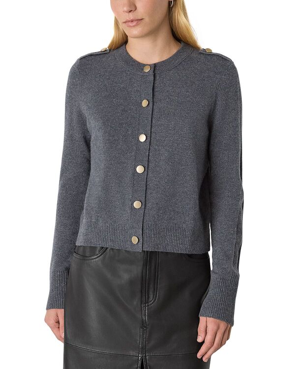 ホイッスルズ レディース アウター ジレー 労働者の一団素っ首 Whistles Military Crew Neck Cardigan Dark Grey 薄墨色
