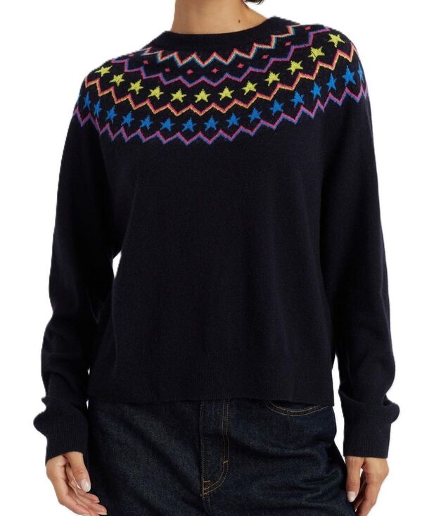 チンティアンドパーカー レディース アウター ニット・セーター ウール Chinti & Parker Women's Wool Cashmere Star Yoke Sweater Navy ネイビー
