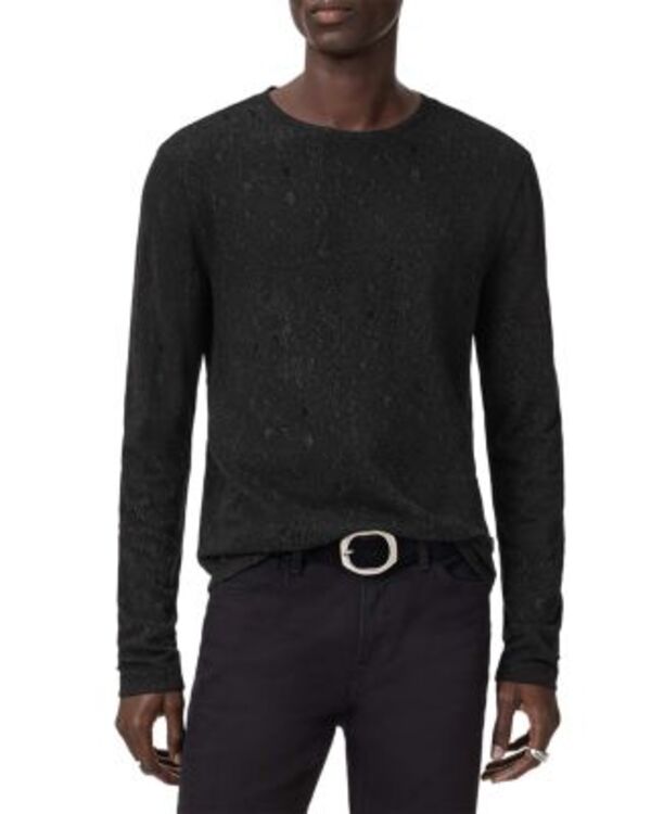 ジョンバルベイトス メンズ アウター 編み物・スウェーター 労働者の一団素っ首 John Varvatos Vera Jacquard Textured Crewneck Sweater Black 黒いこと