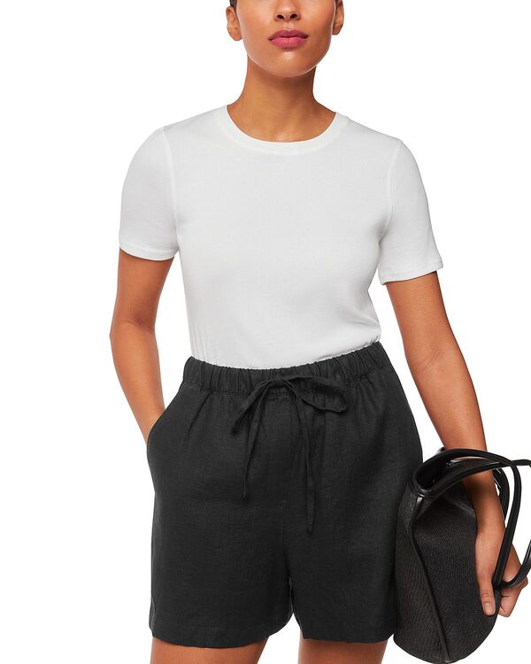 ホイッスルズ レディース ボトムス ハーフパンツ・ショーツ ショートパンツ リネン Whistles Linen Elasticized Shorts Black ブラック