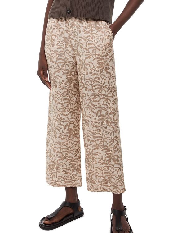 ホイッスルズ レディース ボトムス カジュアルパンツ プリント クロップド Whistles Palm Print Cropped Trousers Ivory/Multi アイボリー