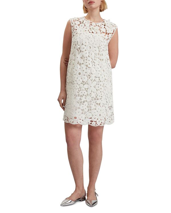 テッドベーカー レディース トップス ワンピース ミニット Ted Baker Miikka Crochet Knit Mini Dress White ホワイト