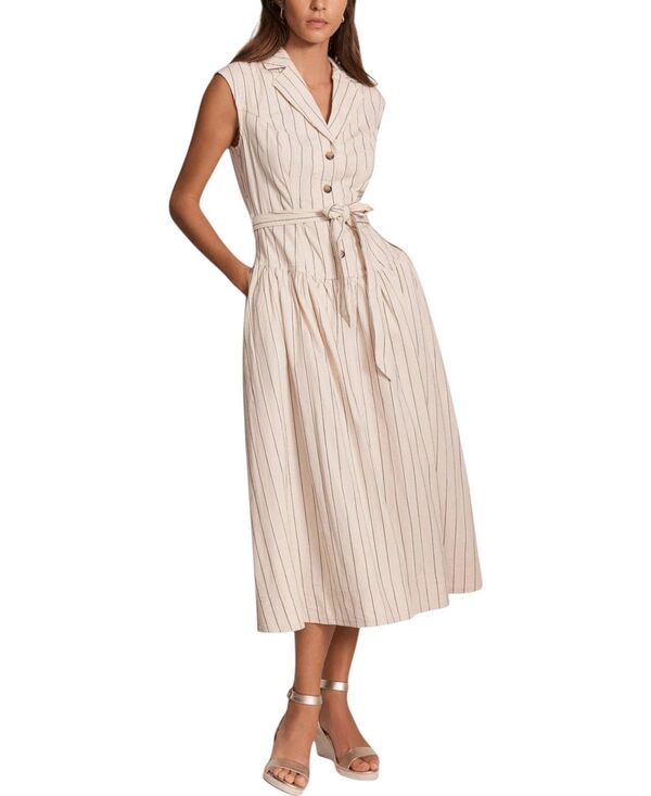 ミルトンベルベット レディース トップス ワンピース ミディ Mint Velvet Women's Drop Waistripe Midi Dress Cream クリーム