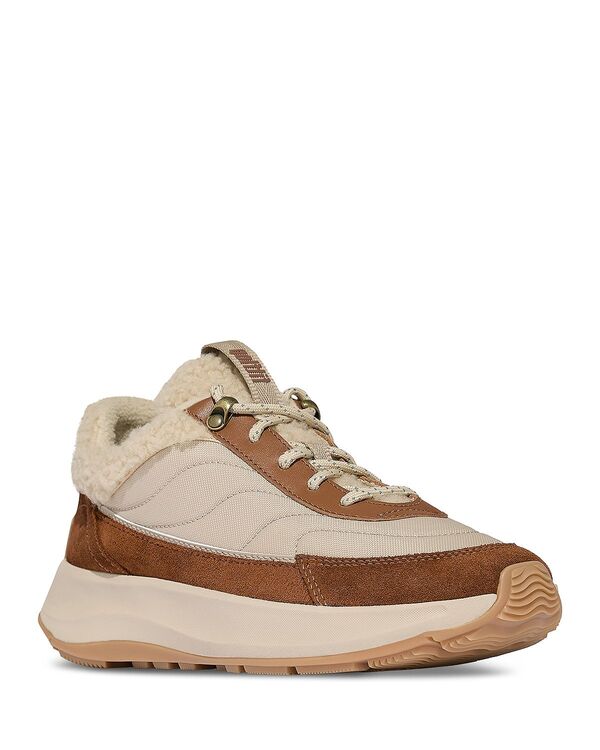相応うフロップ レディース シューズ スニーカー FitFlop Women\u0027s F-Mode Flow Shearling Mix Sneakers Deep Tan/Camel タン