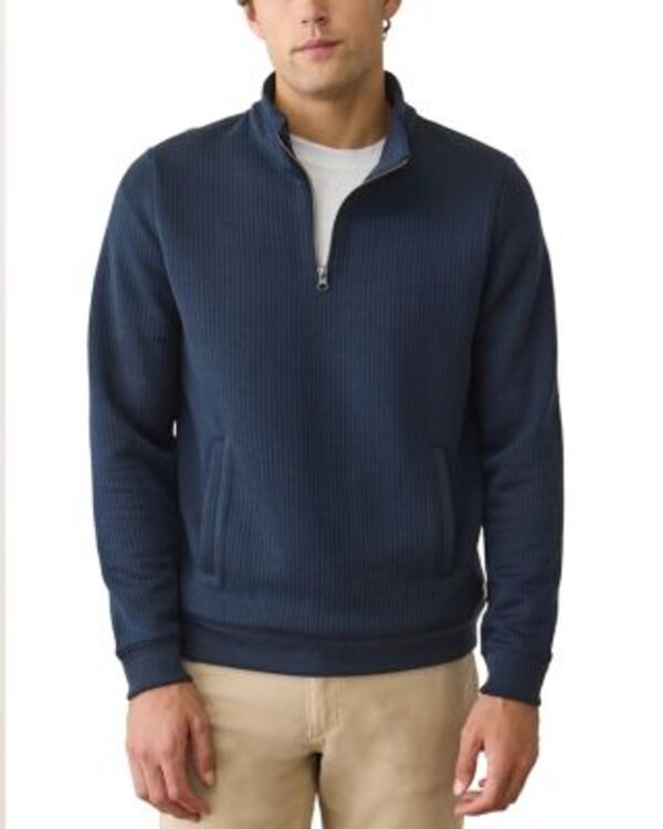 マリーン レイヤー メンズ アウター ニット・セーター ハーフジップ キルティング Marine Layer Corbet Quilted Quarter Zip Sweater Navy ネイビー