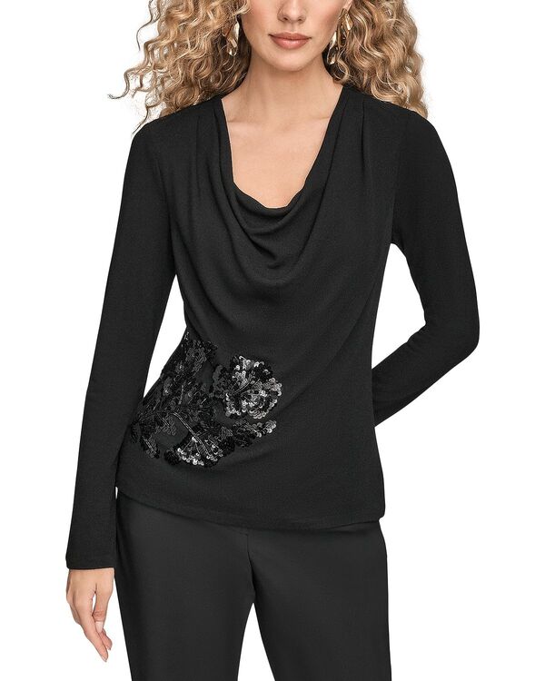 ダナ キャラン ニューヨーク レディース トップス シャツ Donna Karanew York Embellished Top Black ブラック
