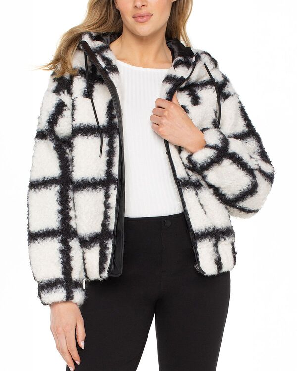 リヴァプール ロサンゼルス レディース アウター パーカー・スウェット フリース Liverpoolos Angeles Zippered Fleece Hoodie White/ Black Curly Lamb ホワイト 20,636円