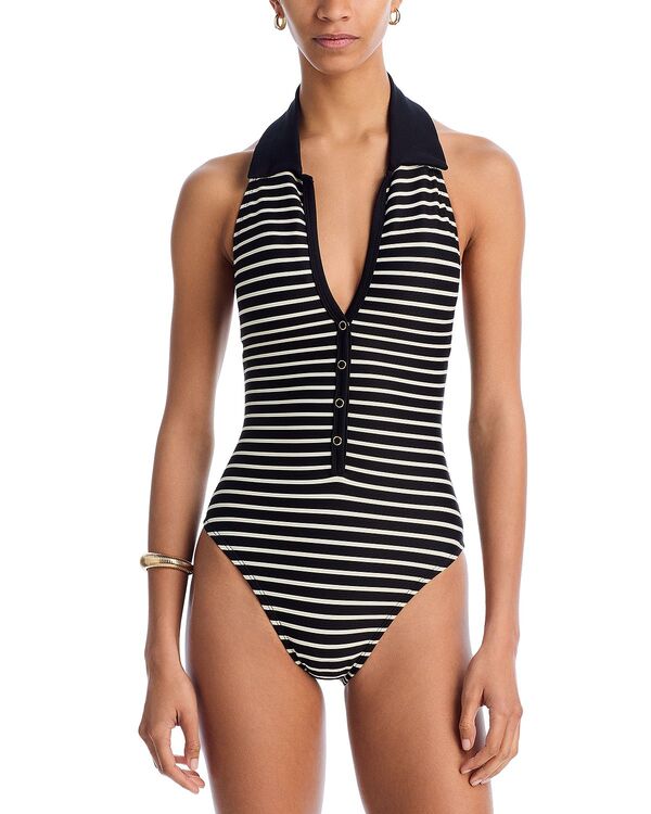 ロビンピッコーネ レディース 水着 上下セット Robin Piccone Parker One Piece Swimsuit Black/Ecru エクリュ