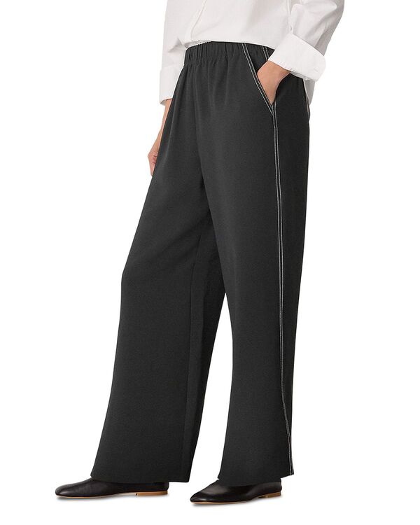 ホイッスルズ レディース ボトムス カジュアルパンツ クレープ Whistles Crepe Stitch Detail Trousers Black ブラック｜ReVida 店