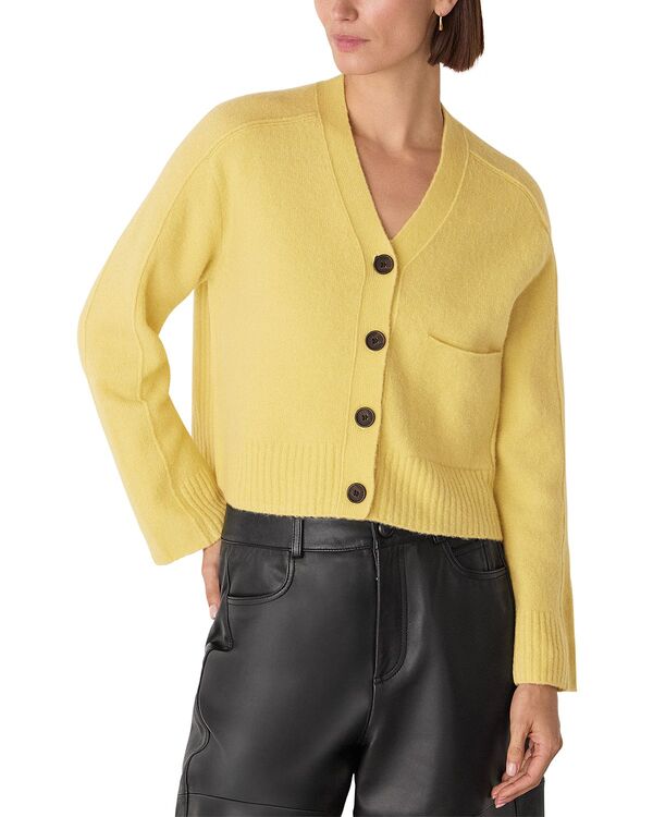ホイッスルズ レディース アウター カーディガン ウール Whistles Wool Mix Pocket Cardigan Yellow イエロー