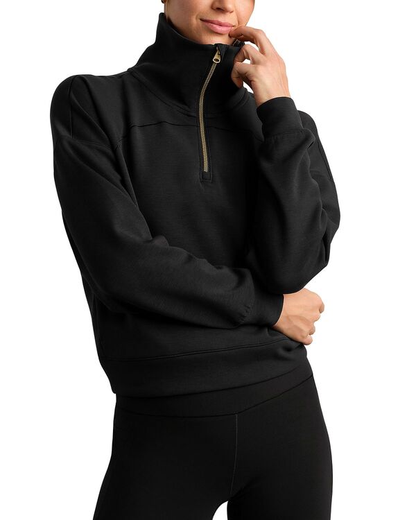 ローヌ レディース アウター パーカー・スウェット ハーフジップ シャツ Rhone Dreamglow Half Zip Sweatshirt Pure Black ブラック