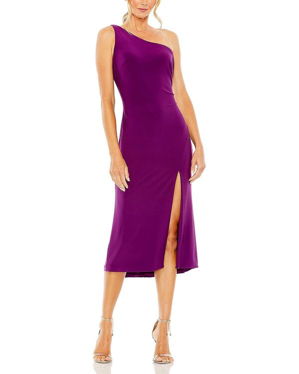 マックダガル レディース トップス ワンピース ミディ ジャージー Mac Duggal One Shoulder Cowl Back Jersey Midi Dress Purple パープル