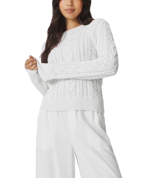 スプレンディット レディース アウター ニット・セーター Splendid Annabella Cable Sweater White ホワイト｜ReVida 店