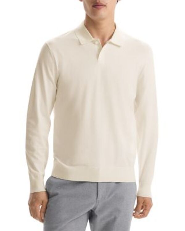 行動論理 メンズ アウター 編み物・プルオーバー Theory Goris Collared Sweater Ivory 象牙色