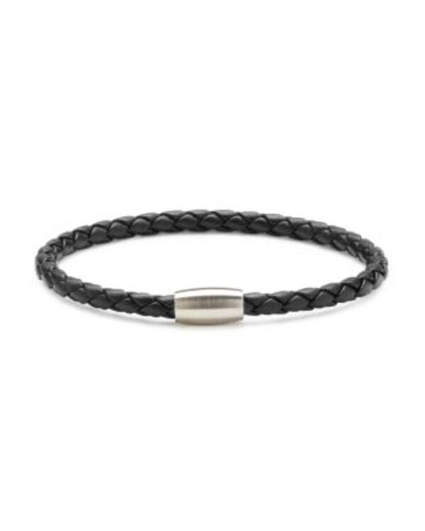 リンクアップ メンズ アクセサリー ブレスレット・バングル・アンクレット レザー LINK UP Braided Leather Cord Bracelet Black ブラック