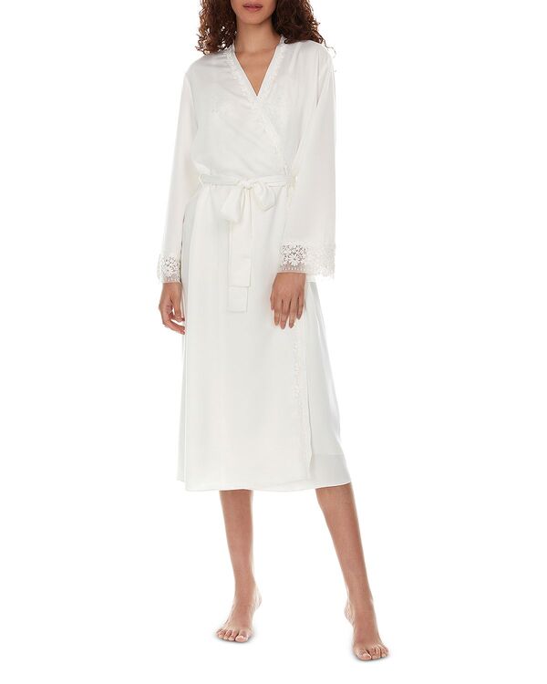 フローラニクルーズ レディース アンダーお召しもの ナイト爵お召しもの 繻子 Flora Nikrooz Showstopper Satin Wrap Robe Ivory 象牙色