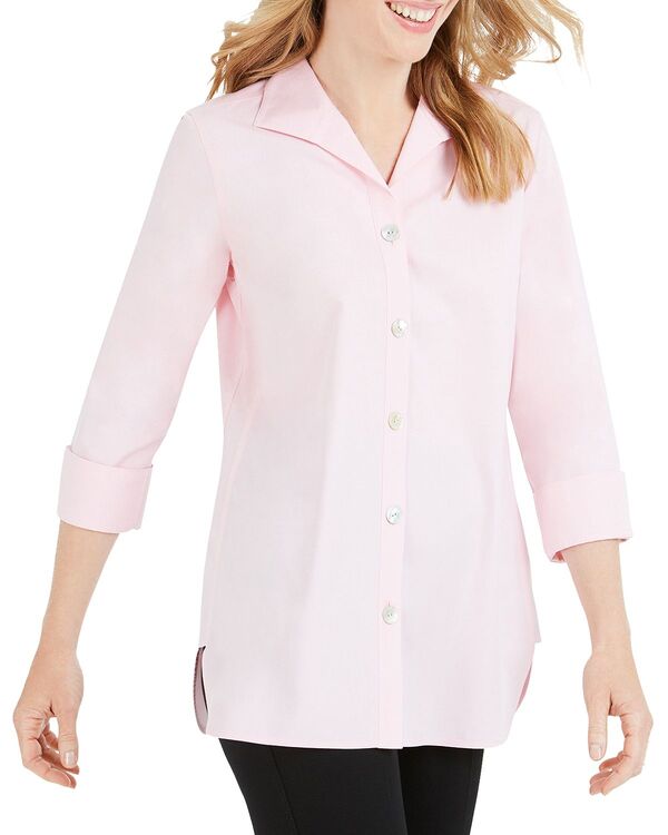 フォックスクラフト レディース トップス シャツ コットン Foxcroft Pandora Non-Iron Cotton Shirt Chambray Pink ピンク