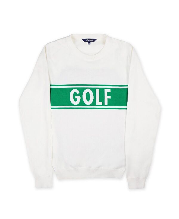 アメアンドルル レディース アウター ニット・セーター Ame & Lulu DNU - Club Sport Sweater White/Green Golf ホワイト｜ReVida 店