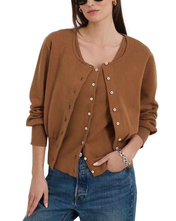 アレックス圧砕機 レディース アウター ジレー Alex Millouisa Cardigan Mochaccino