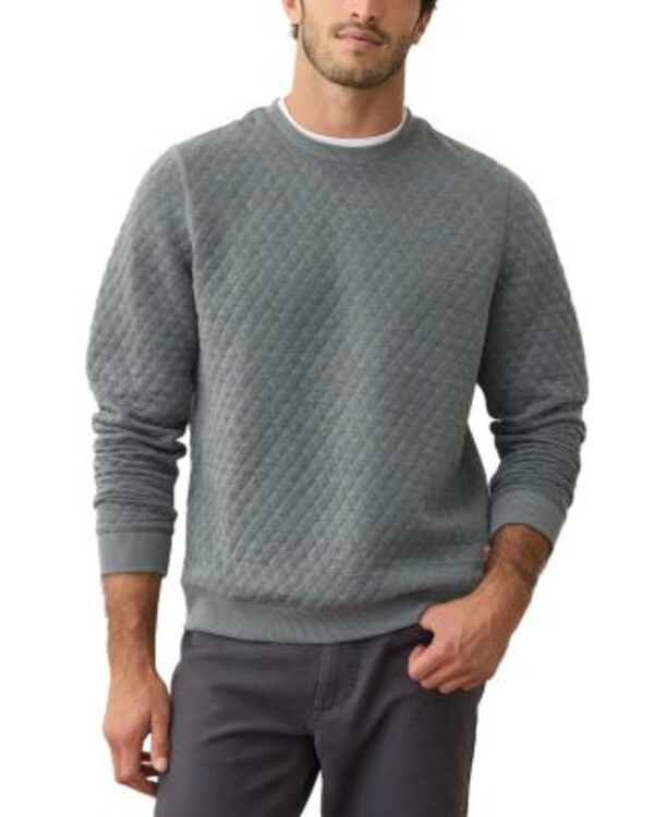 米国海兵隊員 座標軸 メンズ アウター パーカー・スウェット キルティング プルオーバー Marine Layer Corbet Quilted Sweatshirt Green 緑であること