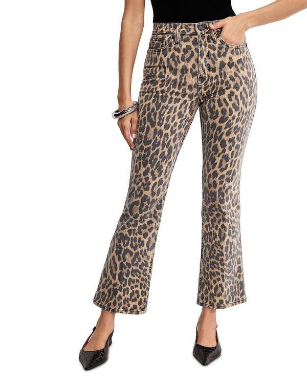 グッドアメリカン レディース ボトムス デニムパンツ ジーンズ Good American Good Standard Kick Flare Leopard Jeans in Lucky Leopard Lucky Leopard アニマル