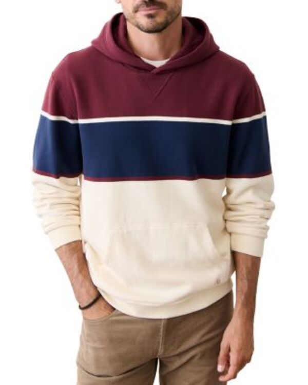 マリーン レイヤー メンズ アウター パーカー・スウェット リラックスフィット フリース Marine Layerelaxed Fit Color Block Fleece Hoodie Burgundy/Navy ネイビー